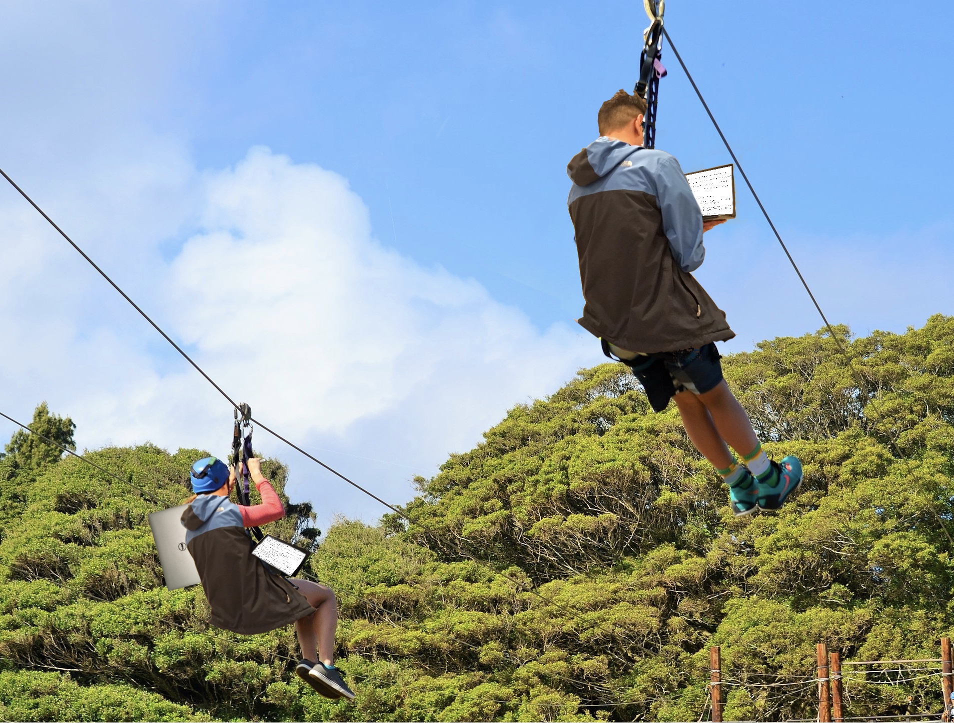 Ziplining While Coding in Braille